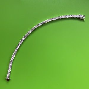 [Epiphany] Platinum-Clad Sterling Silver Diamonique Tennis Bracelet